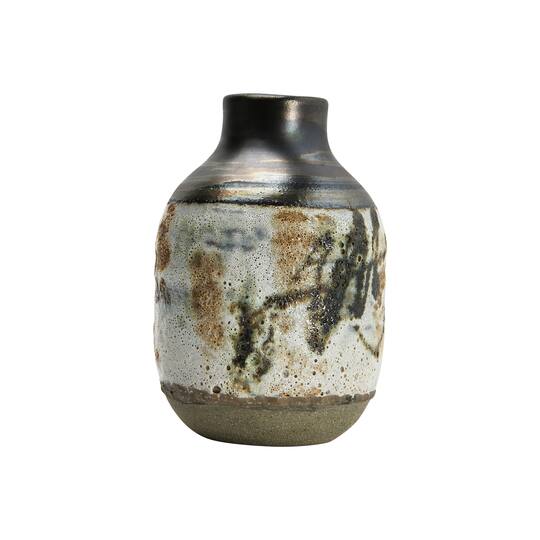 Hello Honey® 6" Neutral Hand Painted Stoneware Vase